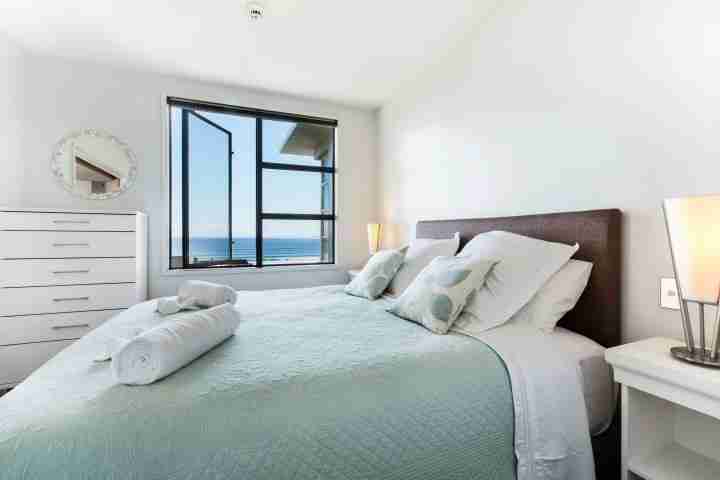 Apartment on the Beach Master Bedroom and Onetangi View and ensuite bathroom