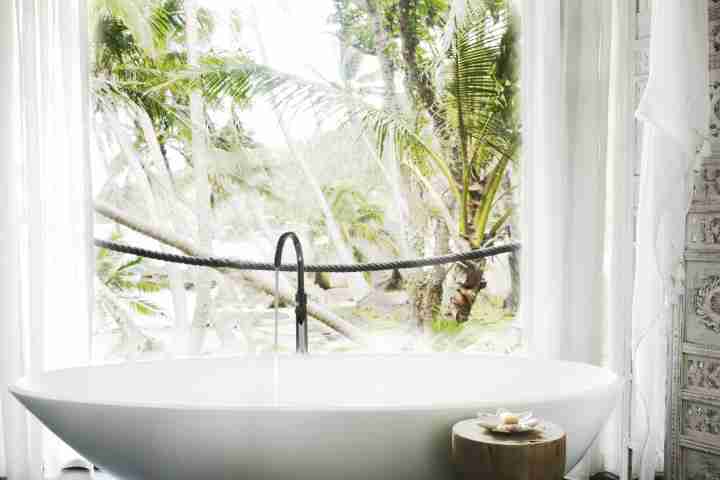 Bedarra Island Large Indoor Bathtub with Beach View in Luxury Accommodation