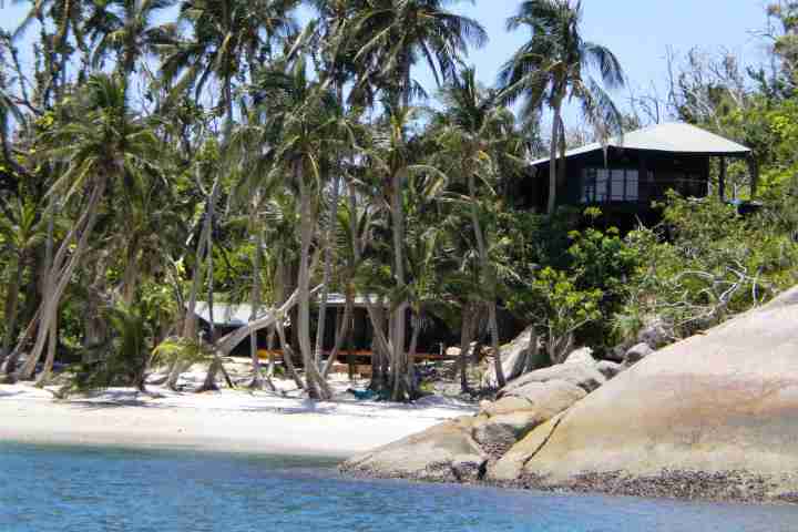 Bedarra Island Beach House nestled in Bush with Palm Trees and Clear Water
