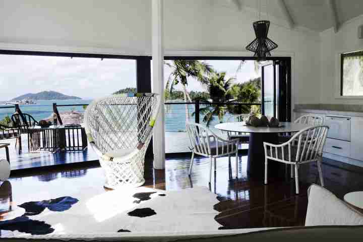 Bedarra Island Luxury Holiday Home Accommodation Living Space Decor with Outdoor Flow and Sea View