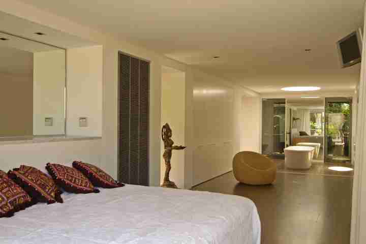 Byron Bay Villa Spacious Bedroom in Open Plan Living Space at Luxury Byron Bay Villa