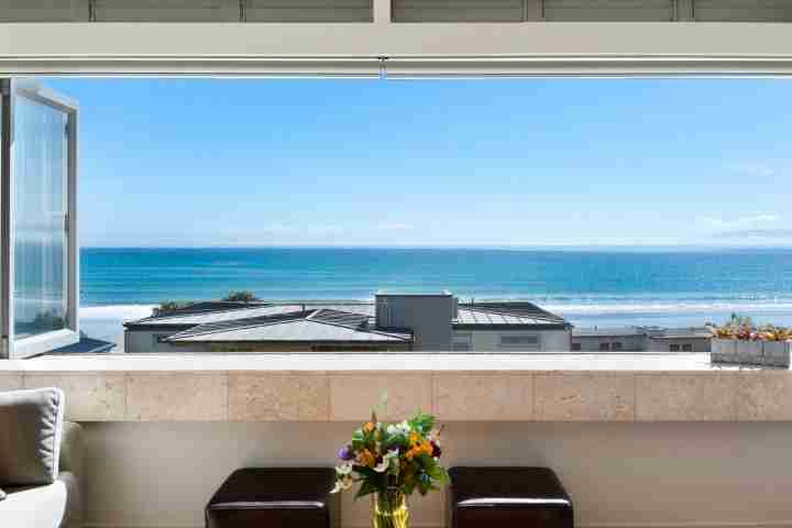 Onetangi Beach View from Window Apartment on the beach The Sands2