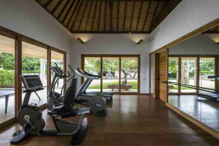 Private gym room with yoga class available
