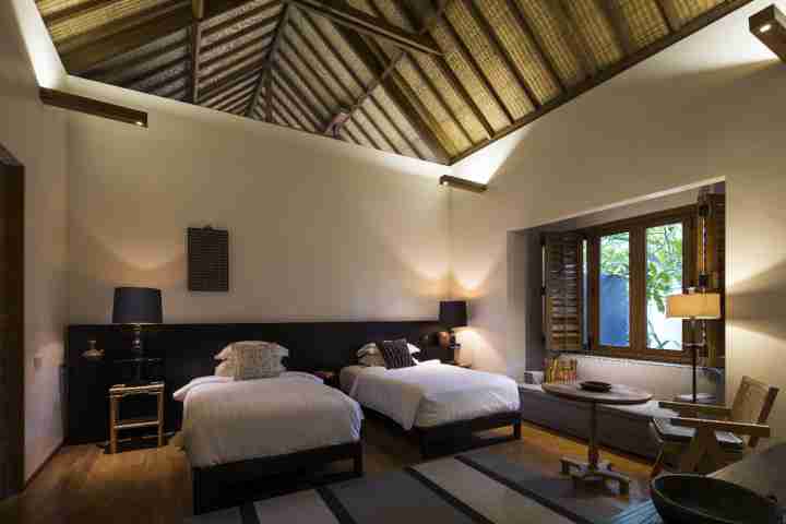 Twin bedroom in five star Balinese villa at Uluwatu Estate