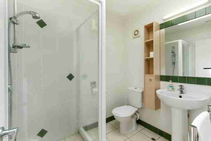 Villa Rosa bathroom with shower, vanity and toilet - Waiheke Island apartment accommodation