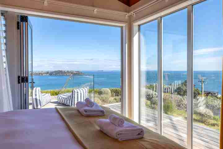 Views from master bedroom at Ocean Belle Onetangi v2